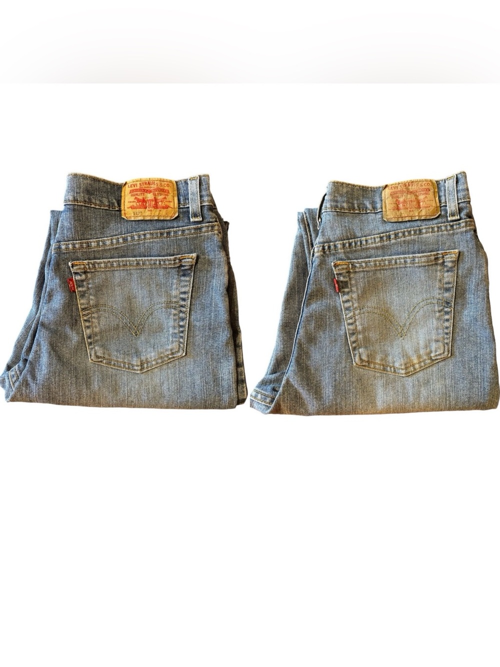 Lot of 2- Levi's 512 (12L) Classic Tapered Med-Wash Blue Denim Jeans 30 x 31